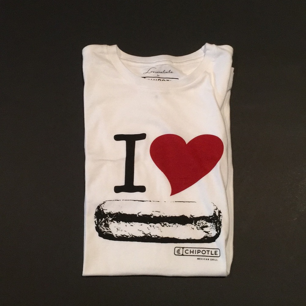 NWOT I ❤️ chiptole white short sleeve tshirt